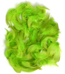 Dyed Mallard Flank<br>Fluorescent Green from W. W. Doak