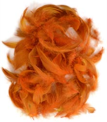 Dyed Mallard Flank<br>Fluorescent Orange from W. W. Doak