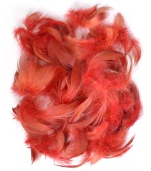 Dyed Mallard Flank<br>Fluorescent Red from W. W. Doak