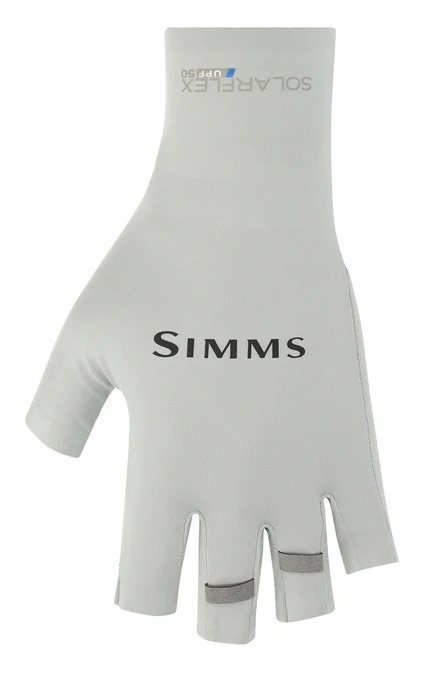 Simms SolarFlex Half Finger Sun Gloves - Sterling