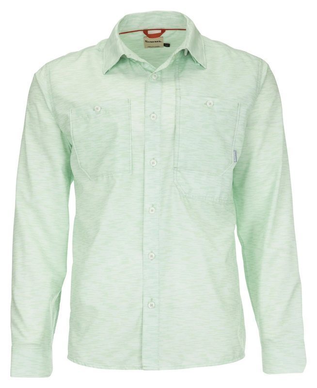 Simms Double Haul Shirt - Light Green Texture Wave
