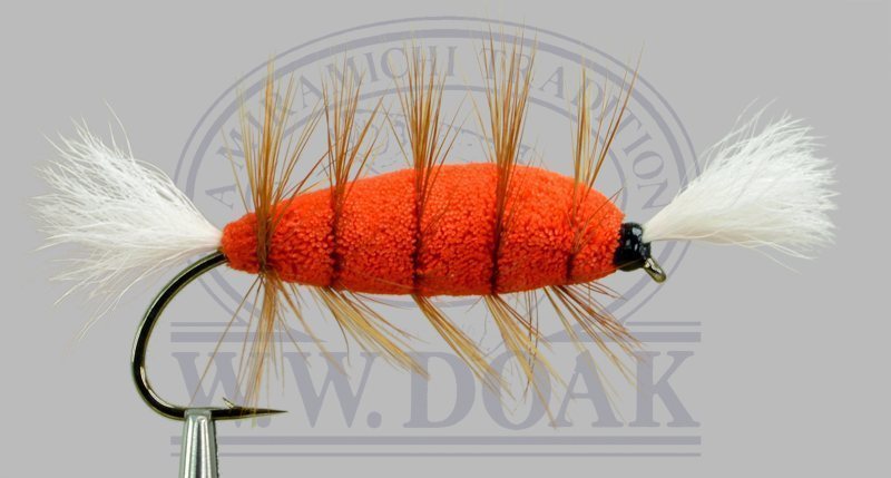 Orange Bomber - Brown Hackle - White Tail