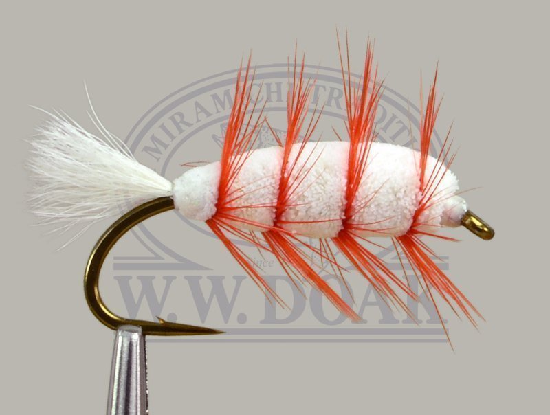 White Buck Bug - Orange Hackle - Single