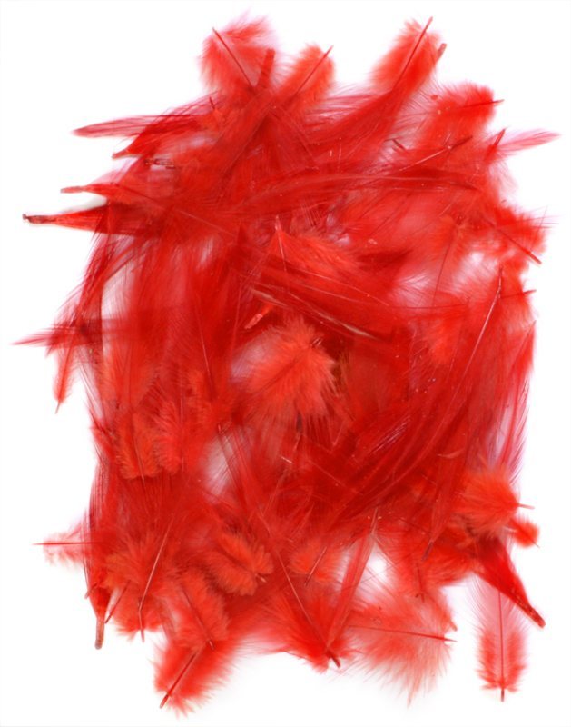 Loose Cock Neck Hackle - Fluorescent Red