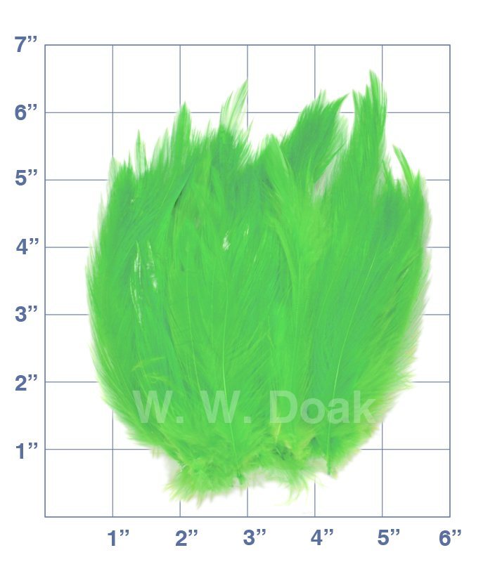 Strung Cock Neck Hackle - Fluorescent Green