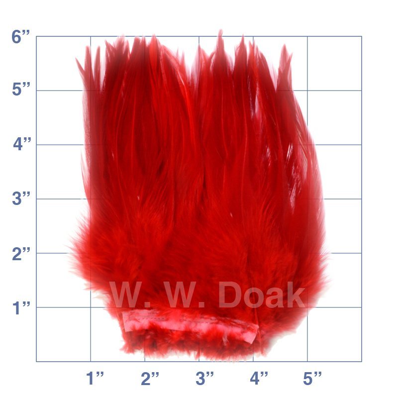 Strung Saddle Hackle - 5"-6" - Red