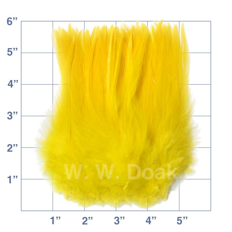 Strung Saddle Hackle - 5"-6" - Yellow