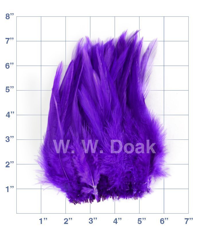 Strung Saddle Hackle - 6"-7" - Purple