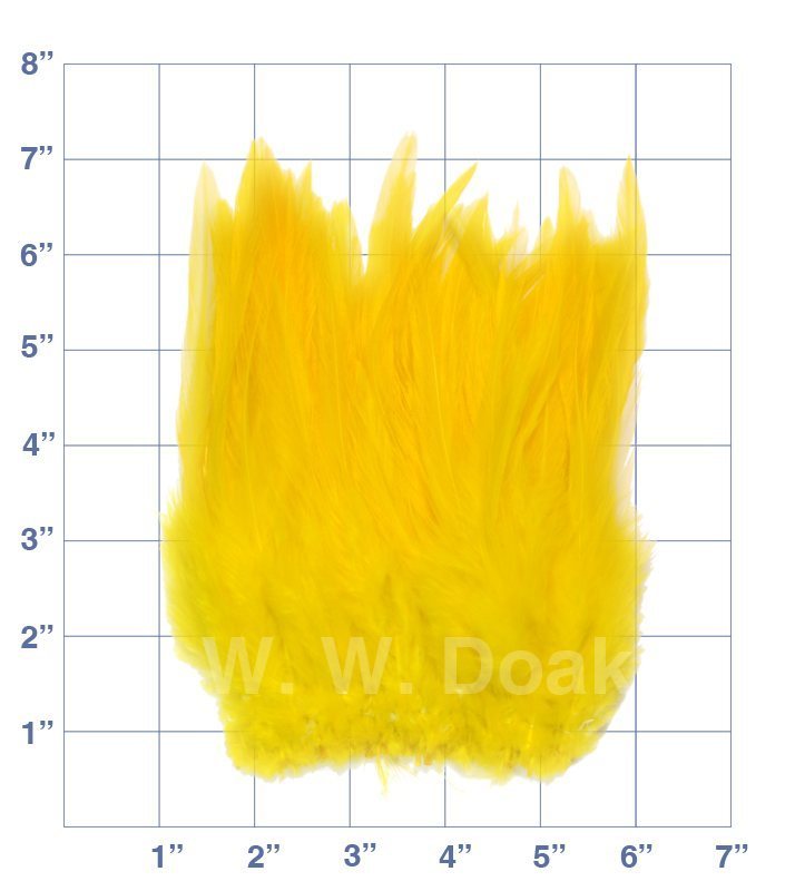 Strung Saddle Hackle - 6"-7" - Yellow