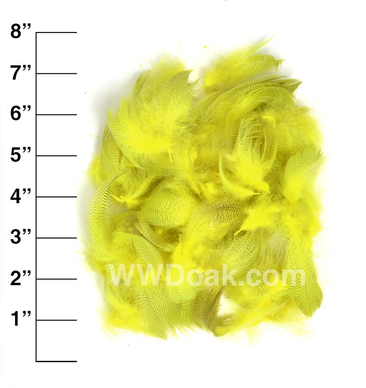 Grey Mallard Flank - Dyed - Fluorescent Yellow