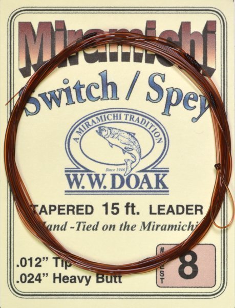 Miramichi Chameleon "Hand Tied" Tapered Spey/Switch Leader - 15 ft - 15 lb.